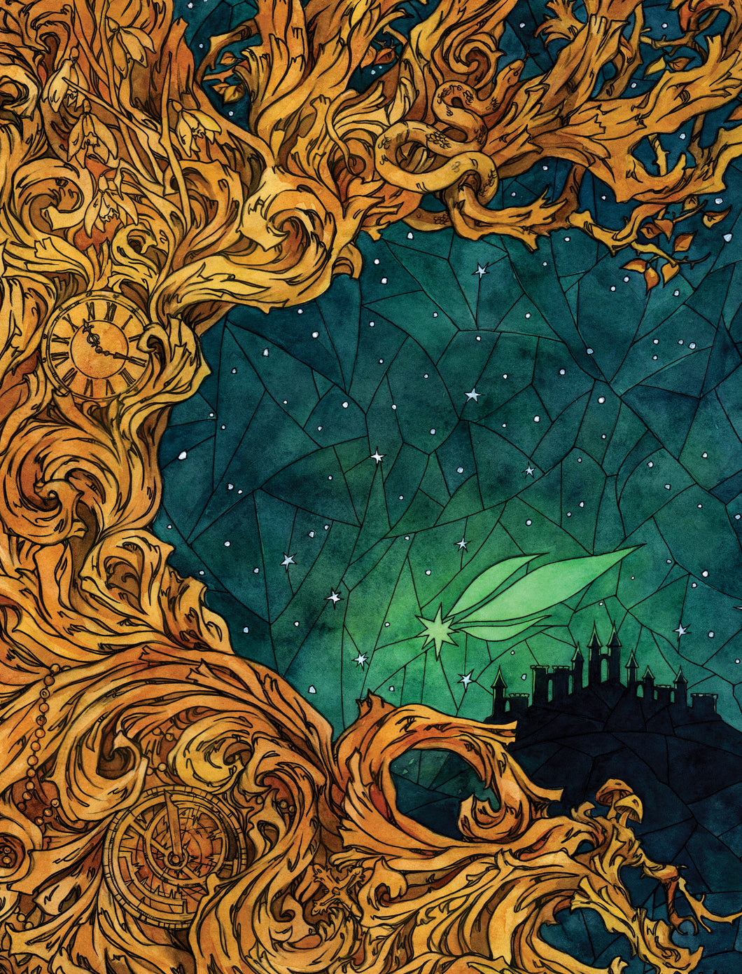 Emerald Flame Cover Art Print
